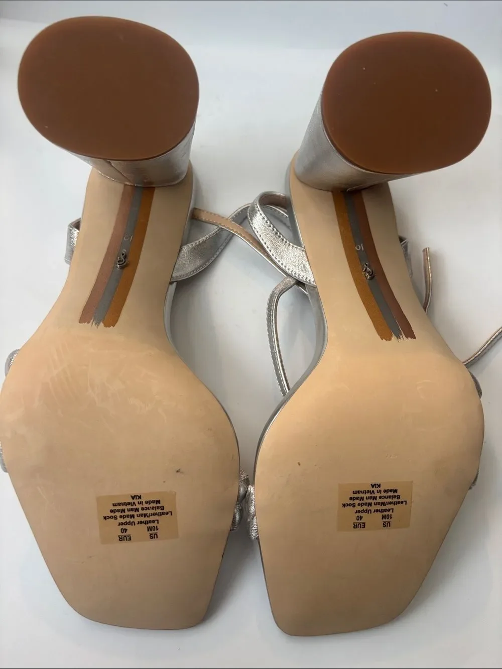 Sam Edelman Kia Sandals in Silver Leather Size 10 ~ New No Box